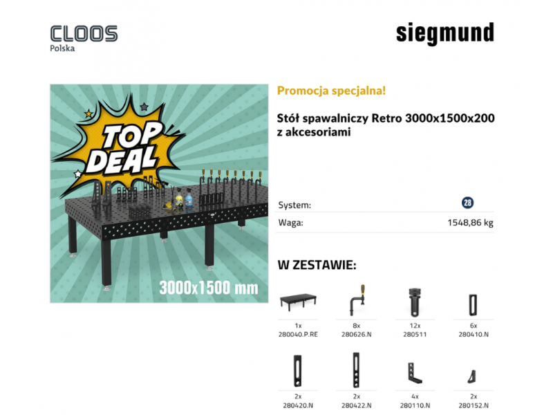 Oferta specjalna marki Siegmund: stoły spawalnicze Retro 
